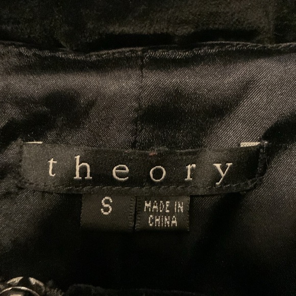 Theory Majendie B Vintage Mobwive Velvet Drawcord Long Black Coat SZ Small - Picture 11 of 15